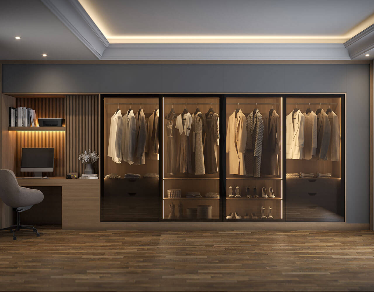 modern closet and Desk cabinet for bedroom Designed By shahrokh Alipour