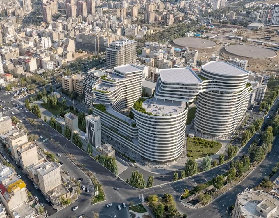 modern tradecenter perspective view rendering by shahrokh alipour